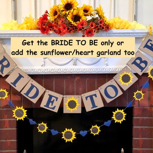 Sunflower Bridal Shower Decorations  / Navy From Miss to Mrs Decorations / Bride to Be Sign / Sunflower Theme Shower/ You Pick the Colors