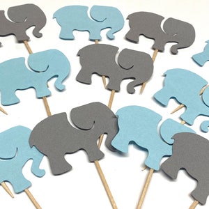 Cupcake Toppers / Elephant Baby Shower Cupcake Toppers Boy / Elephant 1st Birthday / Blue Elephant Cupcake toppers / Pink elephant party