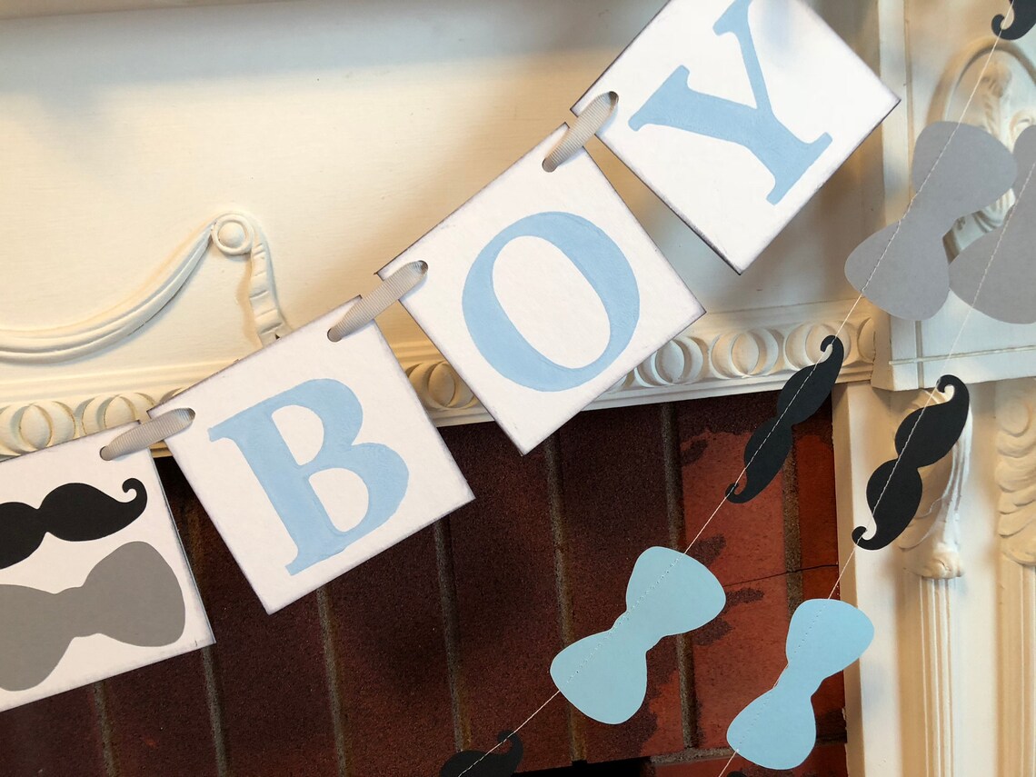 Bowtie Baby Shower Decorations Its a Boy Banner Little Man Etsy Canada