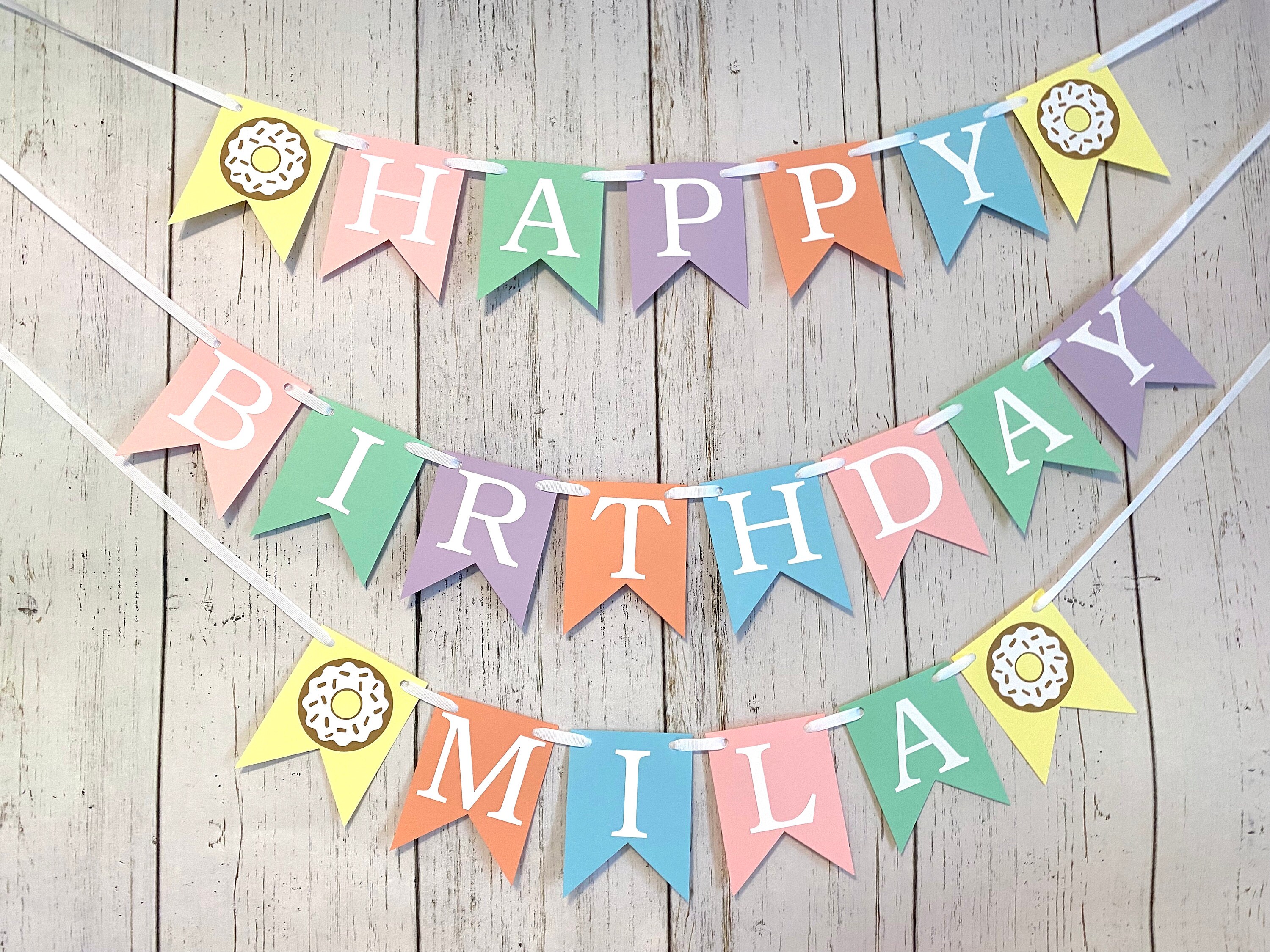 8 Donut-Banner Aus Papier – Süße Girlanden-Deko Für Geburtstag, Babyparty & Co.