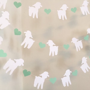 Little Lamb Baby Shower Decorations Girl - Lamb Baptism Garland - Little Lamb Birthday - Sheep Baby Shower Your color choice