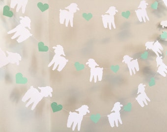 Little Lamb Baby Shower Decorations Girl - Lamb Baptism Garland - Little Lamb Birthday - Sheep Baby Shower Your color choice