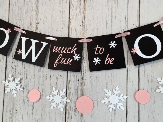 Snowflake Custom Is One Banner, Winter 1st Birthday Party Decor...