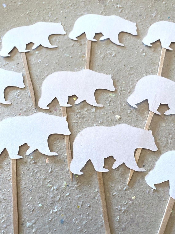 Polar Bear First birthday Decorations Boy Polar Bear cupcake toppers