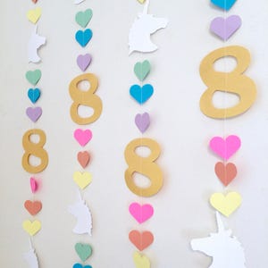 Unicorn Birthday Garland - Magical Unicorn Decoration Backdrop - Rainbow Unicorn Birthday Party  - your color choices