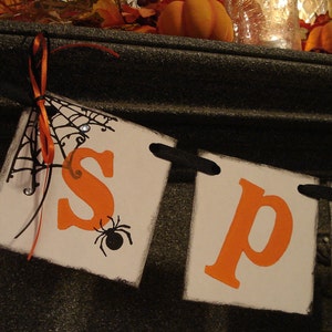 Halloween Decorations SPOOKY Banner Halloween Garland Halloween Banners Spooky Halloween Party Sign /Halloween/Photo Prop image 2