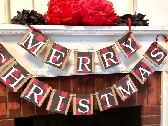 Buffalo Check Christmas Decorations Plaid Merry Christmas