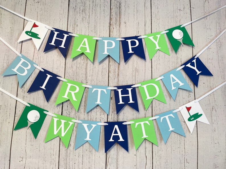 Hole in ONE first Birthday Decorations Golf Themed Birthday Golf 30th Birthday Banner Par-Tee 1st Birthday Banner 1st Birthday image 4