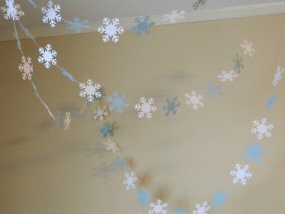 Snowflake Garland 1st Birthday Decorations Snowflake Banner Christmas Decorations Snowflake Photo Prop Winter Classroom Decor