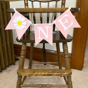 Daisy 1st Birthday Decorations ONE High Chair Banner Retro Daisy First ...