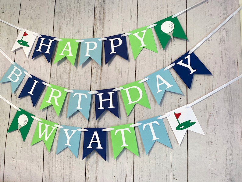 Hole in ONE first Birthday Decorations Golf Themed Birthday Golf 30th Birthday Banner Par-Tee 1st Birthday Banner 1st Birthday image 5