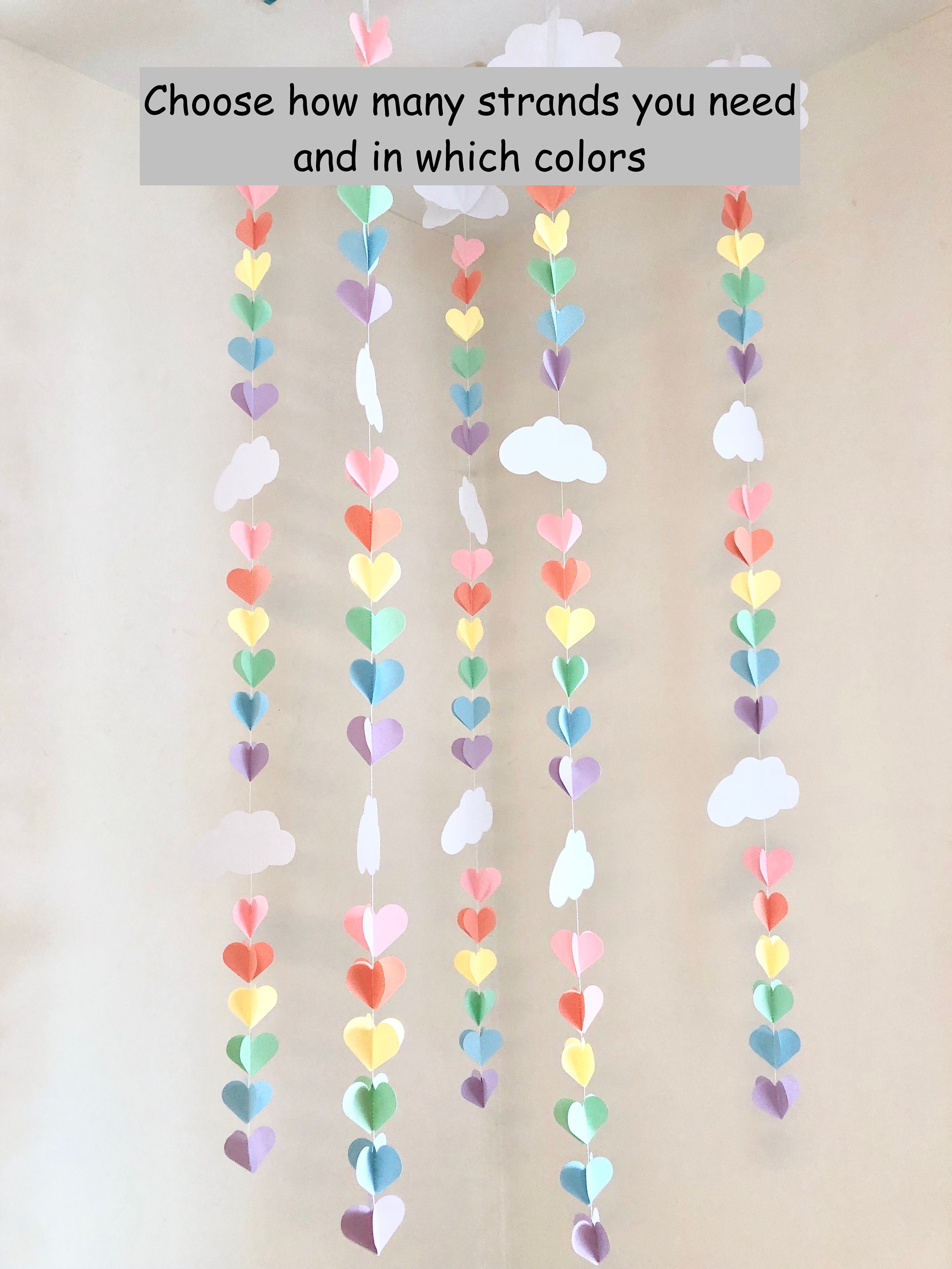 Baby SPRINKLE Decor/ SPRINKLE Party / 3D Clouds and Raindrop Rainbow  Garland / Baby Shower Decorations / DIY Nursery Mobile by  anyoccasionbanners