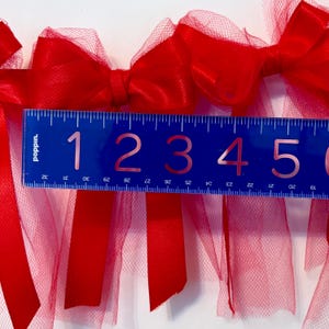 Pink and Red Bow Garland, Handmade Satin Tulle Decoration - Etsy