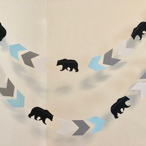 Baby Bear Baby Shower Decorations Explorer First Birthday bear Monochrome Tribal Baby Shower Garland Adventure Awaits Baby Shower image 4