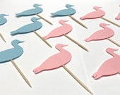 Duck Hunting Cupcake Toppers, Mallard themed baby shower, Waddle it Be baby gender reveal Toppers , He or She , Duck Hunting , Pink or Blue Il_170x135