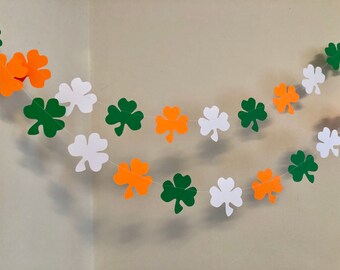 Shamrock Banner St Patricks Day Decorations Irish Fireplace Garland St Patrick's Day First Birthday Decor Irish Photo prop