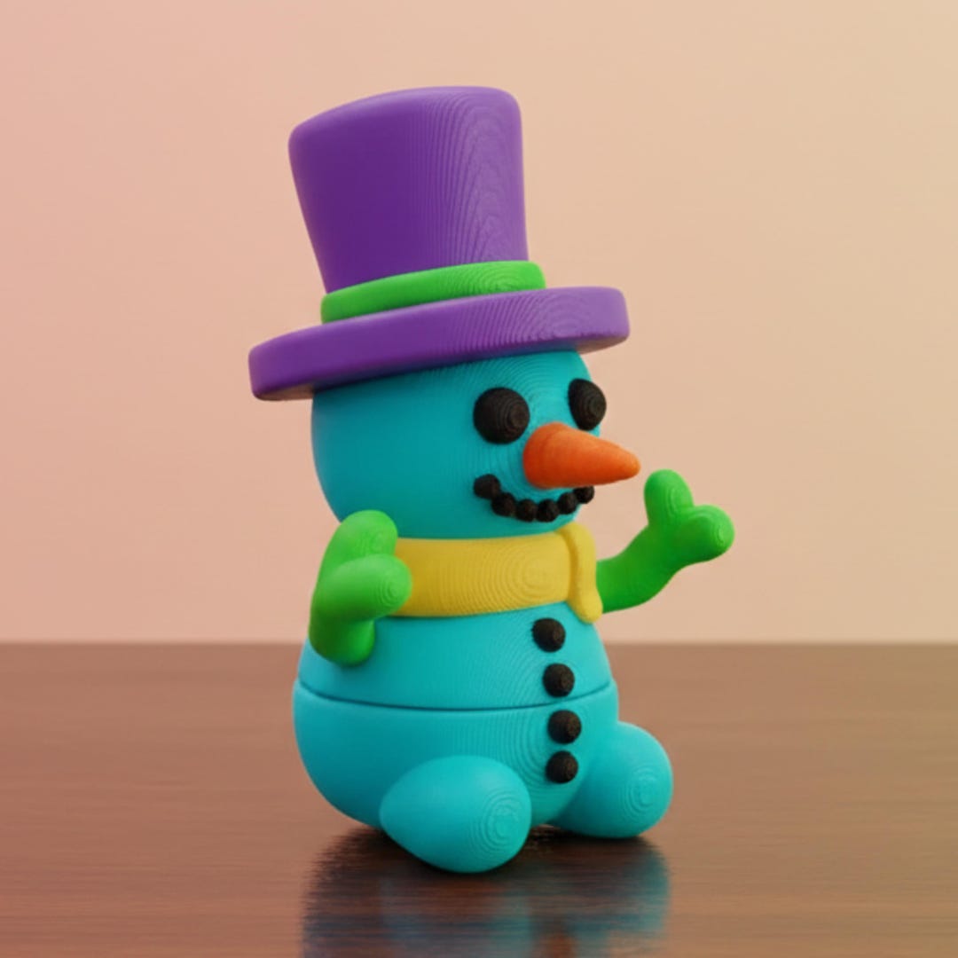 Flexi Snowman STL | Articulated Cute Snowman 3D Print | Christmas Flexi ...