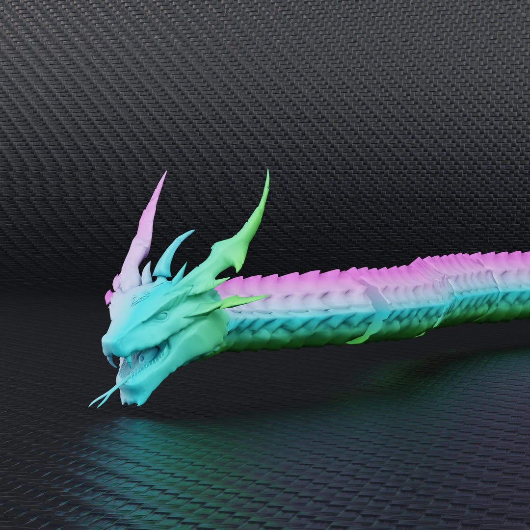Flexi Articulated Dragon STL File | High Detail 3D Model | Movable ...