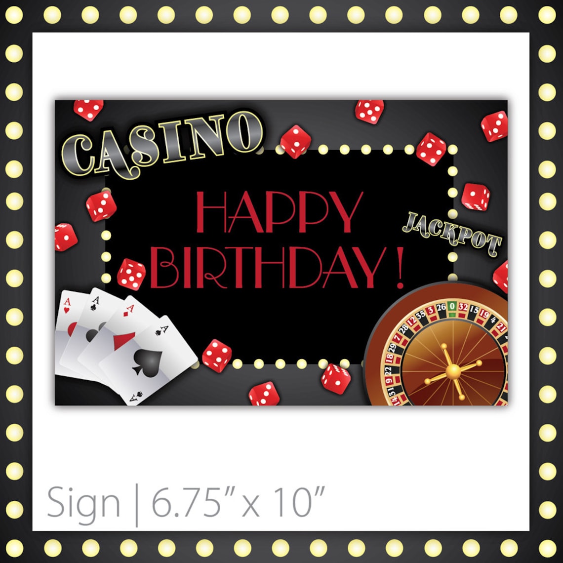 Casino Sign Casino Night . Happy Birthday Casino Birthday Etsy