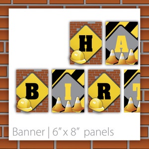 Construction Birthday Banner Construction Chic Boys Construction Birthday, Construction Banner, Construction Sign, Construction image 1