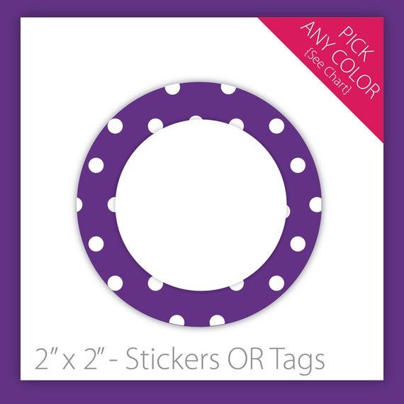 Items similar to Stickers or tags . PRINTABLE . Polka Dots . ANY COLOR on Etsy