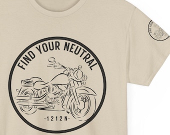 Koszulka motocyklowa | | Znajdź swój neutralny T-shirt motocyklowy z grafiką z przodu i na lewym ramieniu | Prezent dla miłośników motocykli