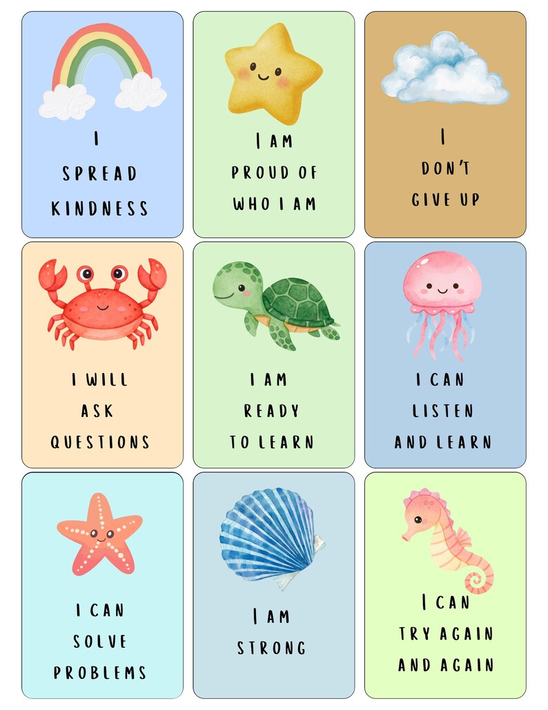 Positive Affirmation Cards for Kids | Printable | Print at Home ...