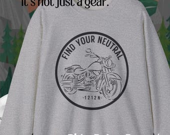 Motorcycle Crewneck Sweatshirt | Find Your Neutral Biker Graphic Tee