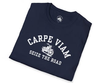 Motorcycle T-Shirt - Seize the Road - Carpe Viam | Latin Phrase | Biker Tee - Motorcycle Lovers Gift