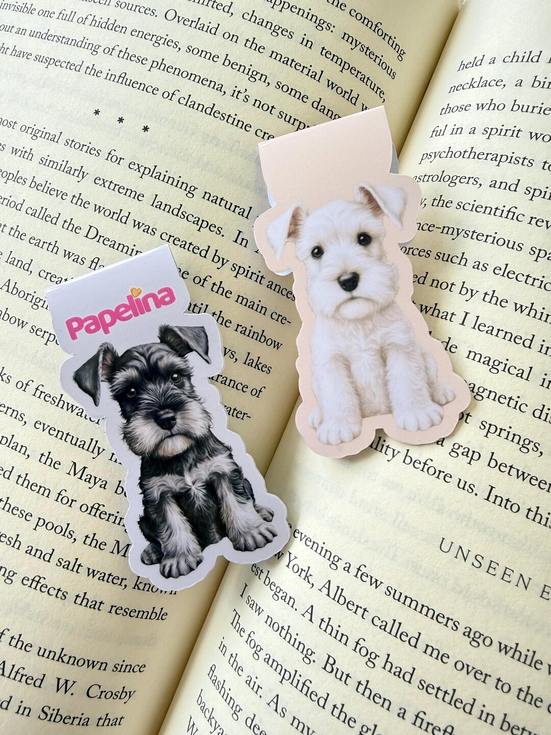 Schnauzer Dog Magnetic Bookmark Set of 2 | White Puppy, Salt & Pepper ...