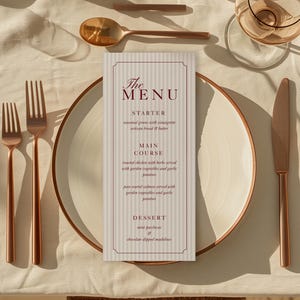 Vintage Romance Wedding Menu: Elegant Swan Script Sign Template (Digital Download)