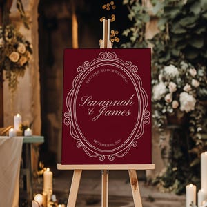 Vintage Romance Wedding Welcome Sign: Elegant Script Sign Template (Digital Download)
