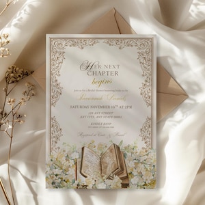 Her Next Chapter Bridal Shower Invitation: Book Theme (Digital Download)