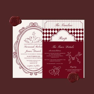 Vintage Romance Wedding Invitation Suite: Old Money Wedding Template (Digital Download)