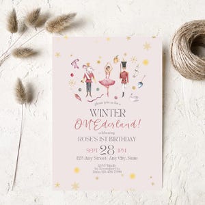 Winter ONEderland Birthday Invitation: Nutcracker Ballet 1st Birthday Template (Digital Download)