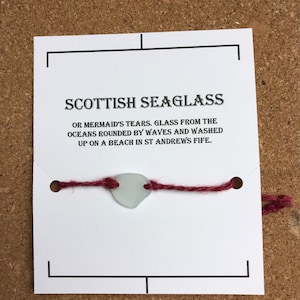 Light blue Scottish seaglass slider bracelet , mermaids tears slider bracelet, white seaglass, linen charm bracelet