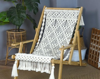 Sillón, Tumbona de macramé, Muebles de exterior