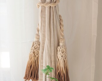 Handmade Cotton Curtain Holdbacks, Set of 2 Macrame Curtain Tie Backs