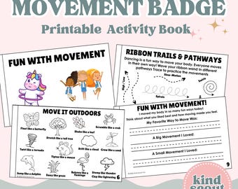 Daisy Scouts Fun with Movement Badge Workbook, Daisy Troop Printable, Scout Patch, Girl Scouts