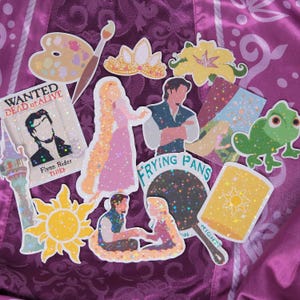 Rapunzel Tangled Inspired Stickers Holographic Water Resistant