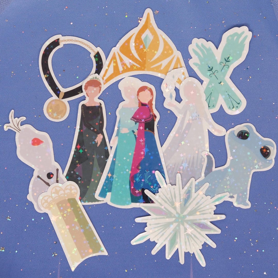 Frozen Elsa & Anna Inspired Stickers Holographic Water Resistant - Etsy