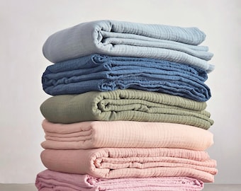 Soft romantic muslin - fabric for sewing - 100% Cotton material - double gauze fabric