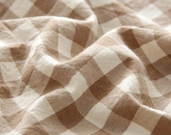 Gingham Cotton Fabric, Warm Colors, By The Meter