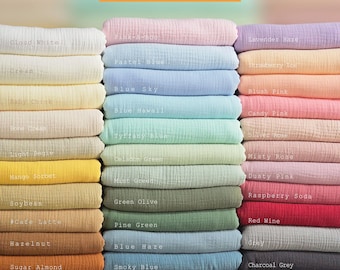 Soft Cotton Muslin Fabric - Double Gauze, Sewing Material, Baby Clothing
