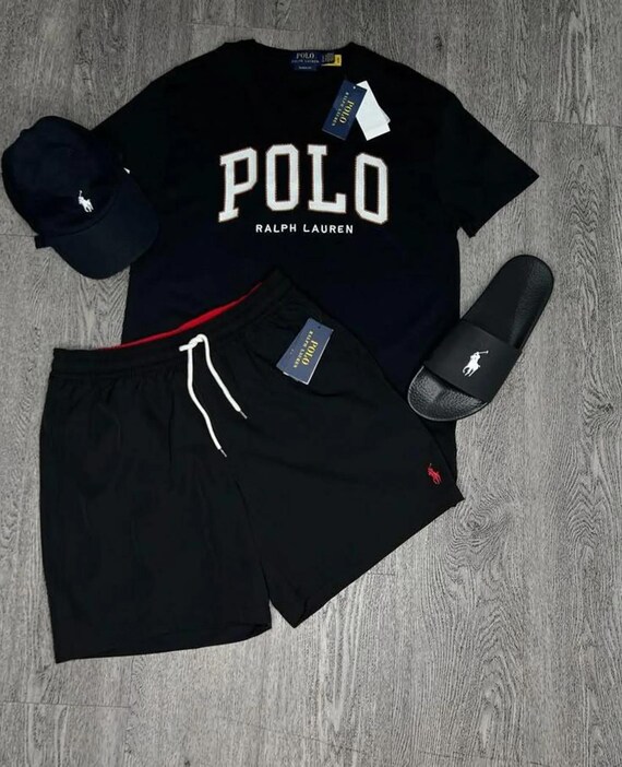 Mens Polo Ralph Lauren Cotton T-Shirt and Shorts Set: Streetwear Summer Outfit