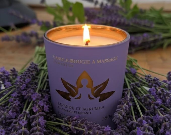 Professional massage candles, ornamental, scented,spa recommended.Lavander.