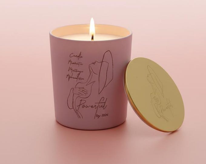 Afrodisiac soy candle, for professional massage, ideal for intimate moments and couple connection, reduces muscle tension and lifts the mood