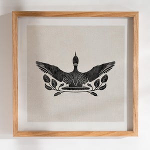 Impression d'art huard volant - giclée de la faune, Ontario, art canadien, Minnesota, Grands Lacs, région sauvage