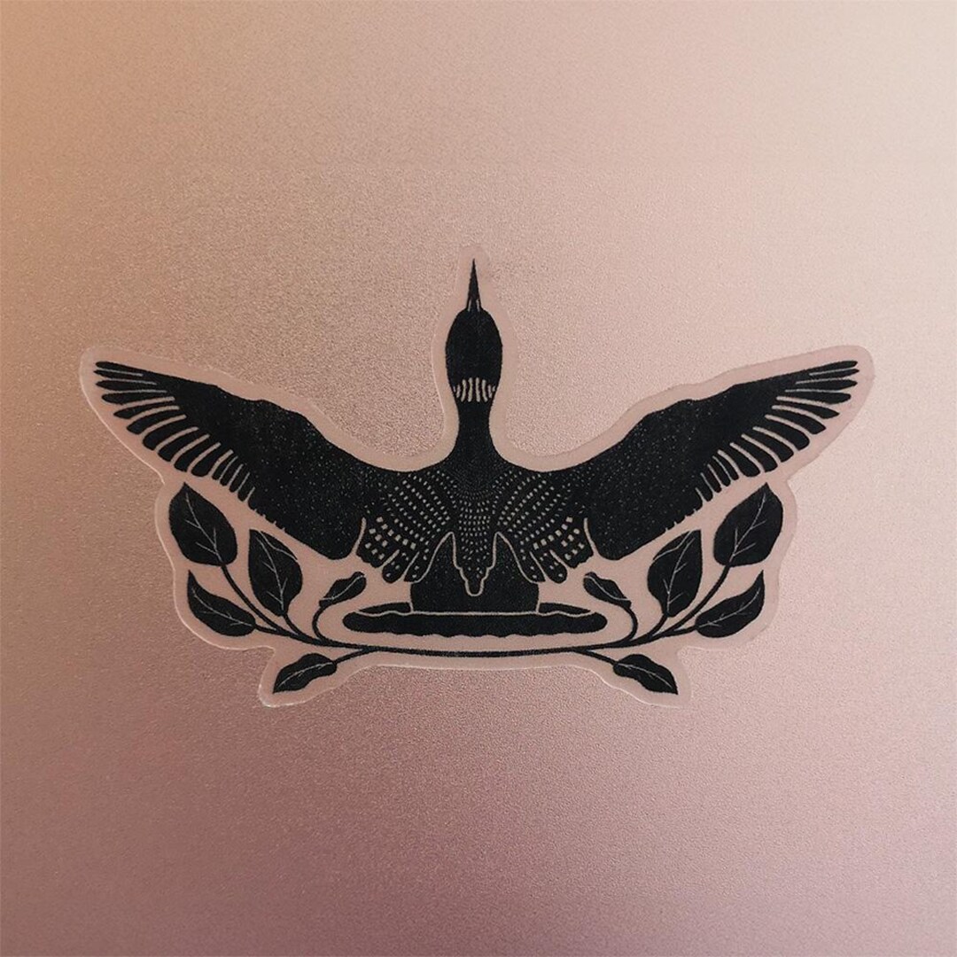 Flying Loon Sticker - Clear Vinyl Decal, Sticker for Outdoorsy Wildlife ...