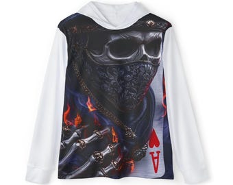 Sweat à capuche bandana tête de mort enflammée Ace of Hearts | Échauffement sportif